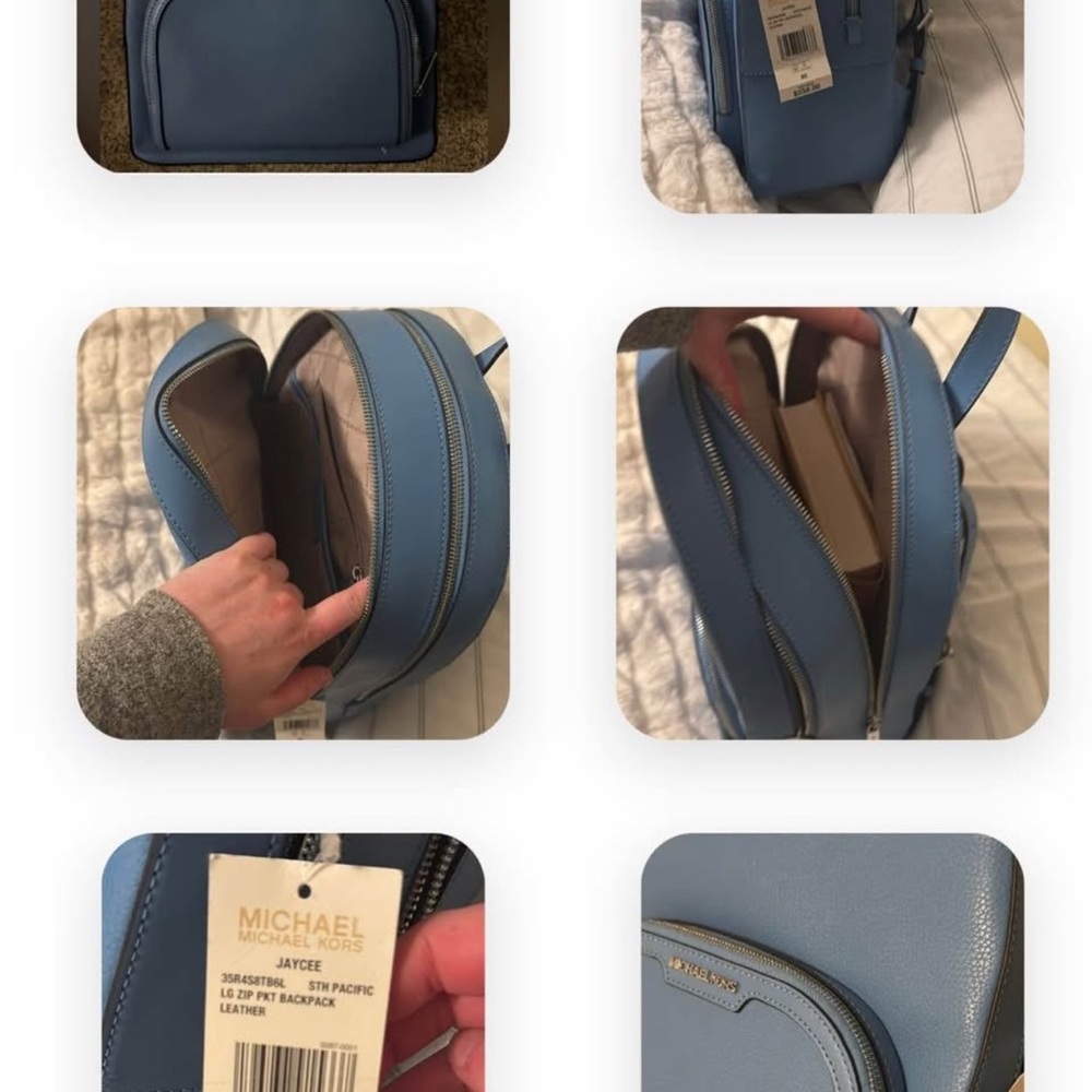Michael Kors Blue Backpack Modern Design